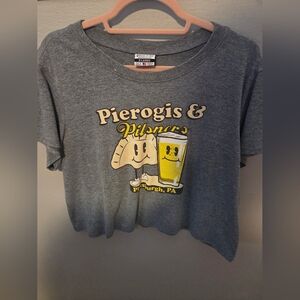 Gray Pittsburgh, Pa Pierogis & Pilsners Graphic T-Shirt